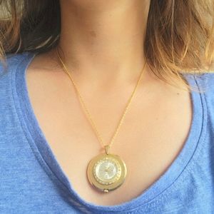 Vintage Swiss Donada Rhinestone Watch Necklace